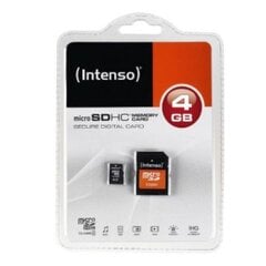 Mälukaart Intenso Micro SDHC 4GB Class 10 hind ja info | Intenso Mobiiltelefonid, foto-, videokaamerad | kaup24.ee