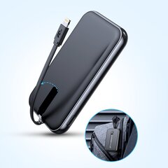 Joyroom power bank with built-in Lightning cable 20W 10000mAh PD QC3.0 black (JR-L001- Lightning) цена и информация | Зарядные устройства Power bank | kaup24.ee