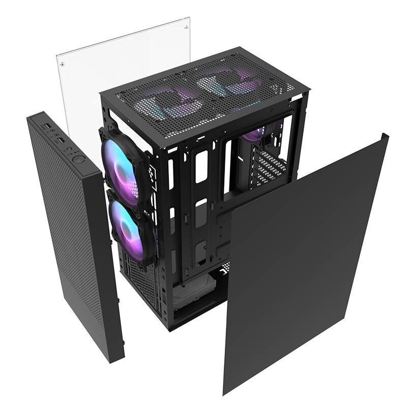 Darkflash A290 computer case + 3 fans (black) hind ja info | Arvutikorpused | kaup24.ee