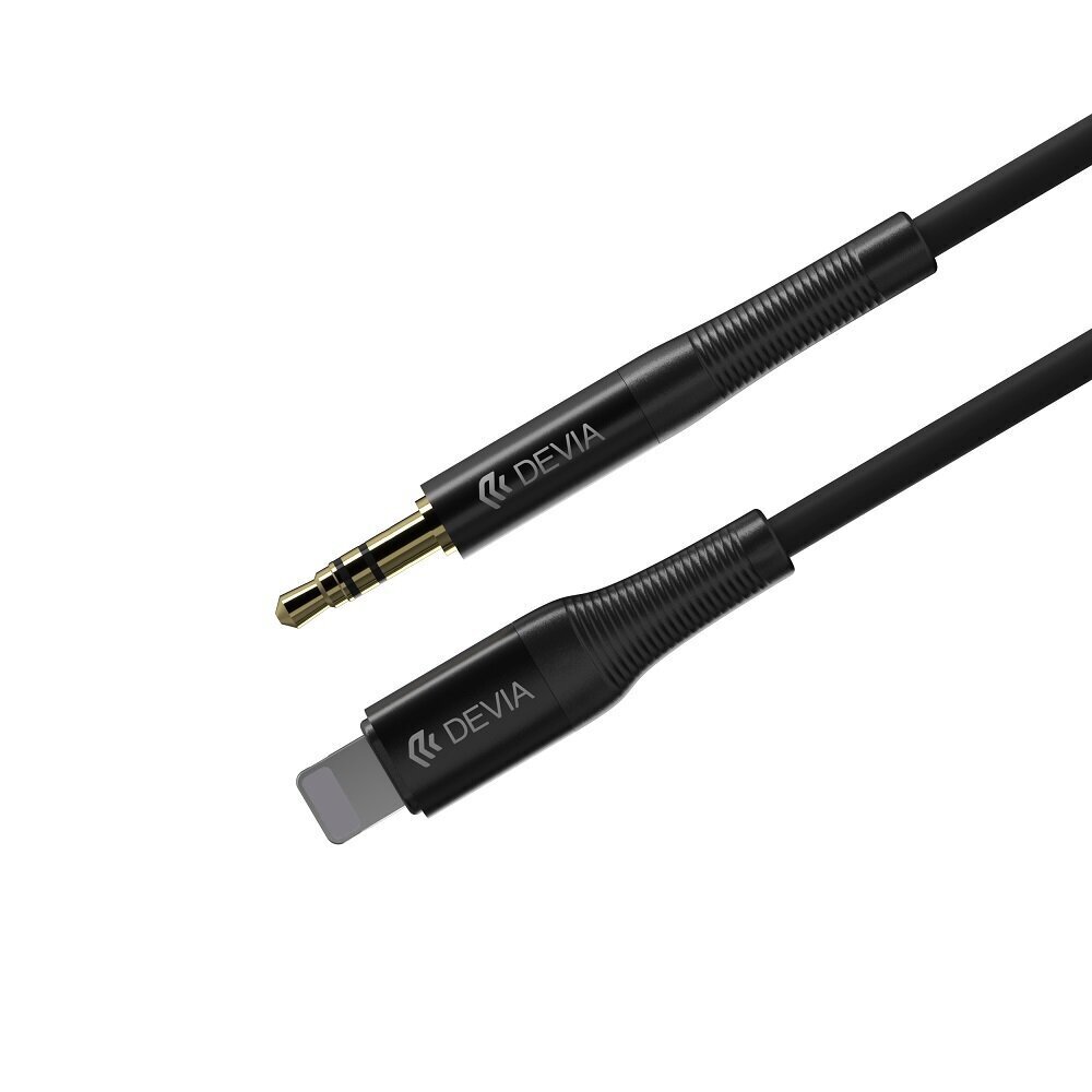 Devia cable Ipure audio jack 3,5 mm - Lightning 1m black цена и информация | Mobiiltelefonide kaablid | kaup24.ee