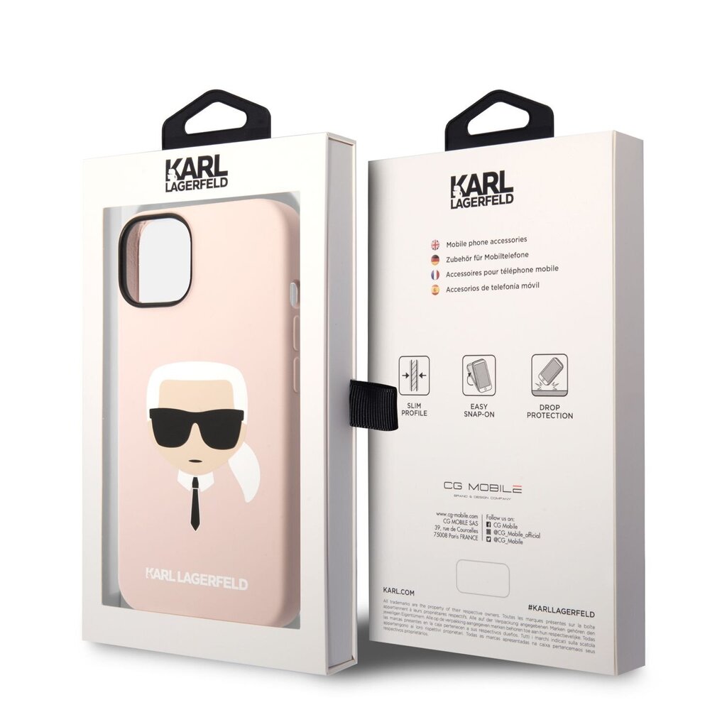 Karl Lagerfeld MagSafe Compatible Case Liquid Silicone Karl Head for iPhone 14 Plus Pink цена и информация | Telefoni kaaned, ümbrised | kaup24.ee