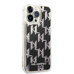Karl Lagerfeld Monogram Liquid Glitter Case for iPhone 14 Pro Max Black цена и информация | Чехлы для телефонов | kaup24.ee