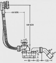 Automaatne vanni sifoon Viega Simplex 40/50 hind ja info | Sifoonid | kaup24.ee