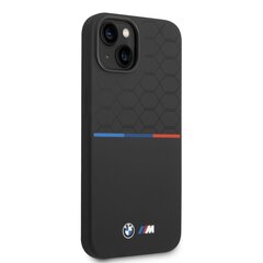 BMW M Liquid Silicone Tricolor Case for iPhone 14 Plus Black hind ja info | Telefoni kaaned, ümbrised | kaup24.ee