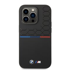 BMW M Liquid Silicone Tricolor Case for iPhone 14 Pro Black hind ja info | Telefoni kaaned, ümbrised | kaup24.ee