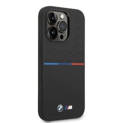 BMW M Liquid Silicone Tricolor Case for iPhone 14 Pro Max Black hind ja info | Telefoni kaaned, ümbrised | kaup24.ee