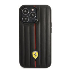 Ferrari Leather Embossed Stripes Case for iPhone 14 Pro Black hind ja info | Telefoni kaaned, ümbrised | kaup24.ee