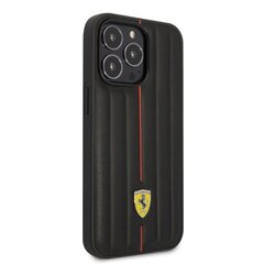 Ferrari Leather Embossed Stripes Case for iPhone 14 Pro Black цена и информация | Чехлы для телефонов | kaup24.ee