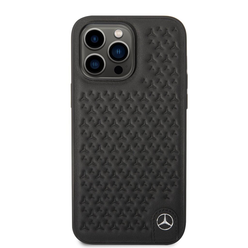 Mercedes Genuine Leather Star Case for iPhone 14 Pro Max Black hind ja info | Telefoni kaaned, ümbrised | kaup24.ee