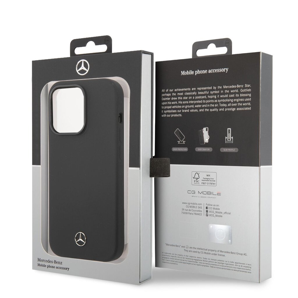 Mercedes Liquid Silicone Case for iPhone 14 Pro Max Black hind ja info | Telefoni kaaned, ümbrised | kaup24.ee