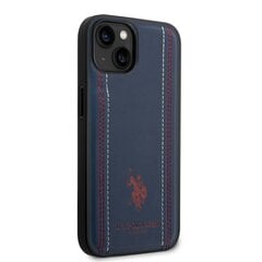 U.S. Polo PU Leather Stitched Lines Case for iPhone 14 Navy цена и информация | Чехлы для телефонов | kaup24.ee