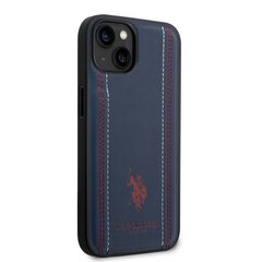 U.S. Polo PU Leather Stitched Lines Case for iPhone 14 Plus Navy цена и информация | Чехлы для телефонов | kaup24.ee
