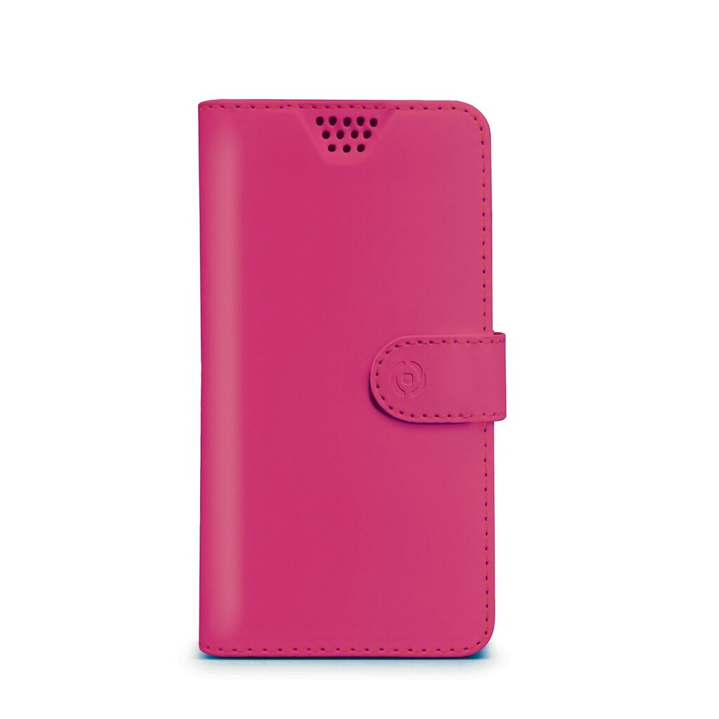 Celly Wally Unica for 4.5&quot; - 5.0&quot; (Pink)/ Magnetic Closure/ Slide Up system for shooting pictures and videos/ Smooth high quality eco leather цена и информация | Telefoni kaaned, ümbrised | kaup24.ee