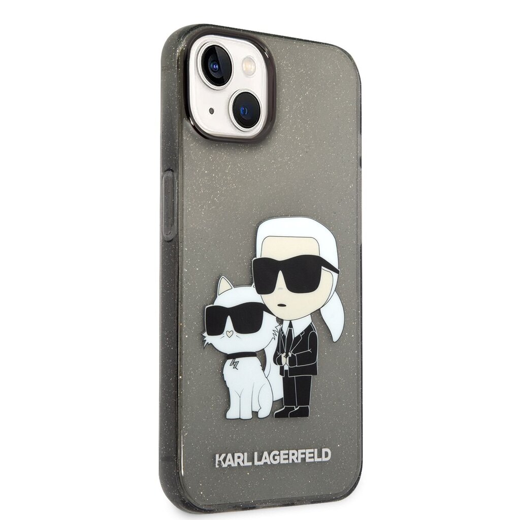 Karl Lagerfeld IML Glitter Karl and Choupette NFT Case for iPhone 14 Black цена и информация | Telefoni kaaned, ümbrised | kaup24.ee