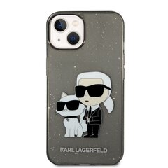 Karl Lagerfeld IML Glitter Karl and Choupette NFT Case for iPhone 14 Black цена и информация | Чехлы для телефонов | kaup24.ee