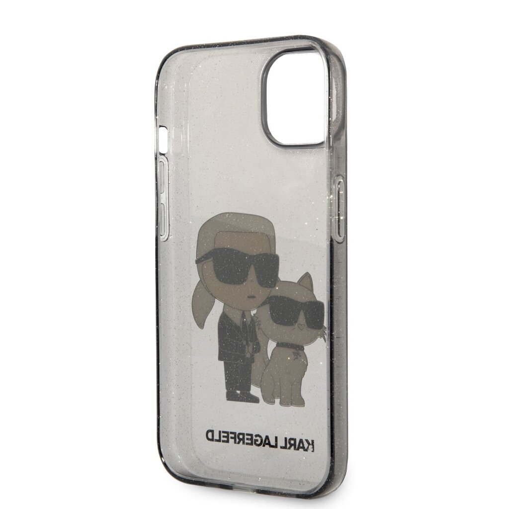 Karl Lagerfeld IML Glitter Karl and Choupette NFT Case for iPhone 14 Black цена и информация | Telefoni kaaned, ümbrised | kaup24.ee