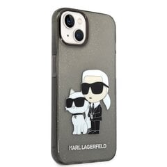 Karl Lagerfeld IML Glitter Karl and Choupette NFT Case for iPhone 14 Plus Black hind ja info | Telefoni kaaned, ümbrised | kaup24.ee