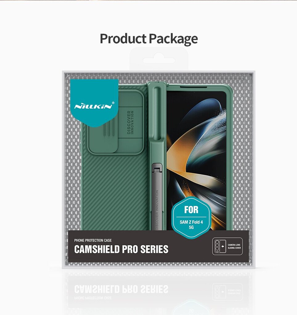 Nillkin CamShield PRO Slot+Stand Hard Case for Samsung Galaxy Z Fold 4 5G Deep Green цена и информация | Telefoni kaaned, ümbrised | kaup24.ee