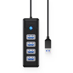 Orico Hub Adapter USB to 4x USB 3.0, 5 Gbps, 0.15m (Black) цена и информация | Адаптеры и USB-hub | kaup24.ee