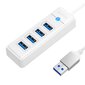 Orico Hub Adapter USB to 4x USB 3.0, 5 Gbps, 0.15m (White) hind ja info | USB jagajad, adapterid | kaup24.ee