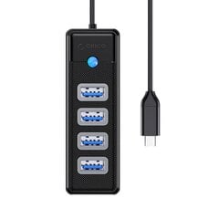 Orico Hub Adapter USB-C to 4x USB 3.0, 5 Gbps, 0.15m (Black) hind ja info | USB jagajad, adapterid | kaup24.ee