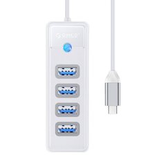 Orico Hub Adapter USB-C to 4x USB 3.0, 5 Gbps, 0.15m (White) цена и информация | Адаптеры и USB-hub | kaup24.ee