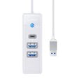Orico Hub Adapter USB to 2x USB 3.0 + USB-C, 5 Gbps, 0.15 м (White)