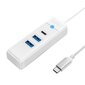 Orico Hub Adapter USB-C to 2x USB 3.0 + USB-C, 5 Gbps, 0.15m (White) hind ja info | USB jagajad, adapterid | kaup24.ee