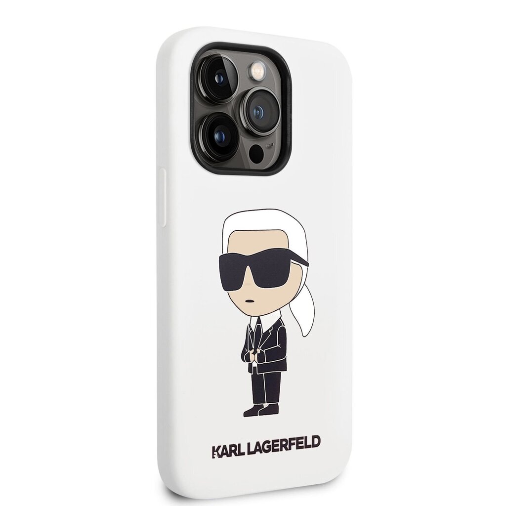 Karl Lagerfeld Liquid Silicone Ikonik NFT Case for iPhone 14 Pro Max White hind ja info | Telefoni kaaned, ümbrised | kaup24.ee