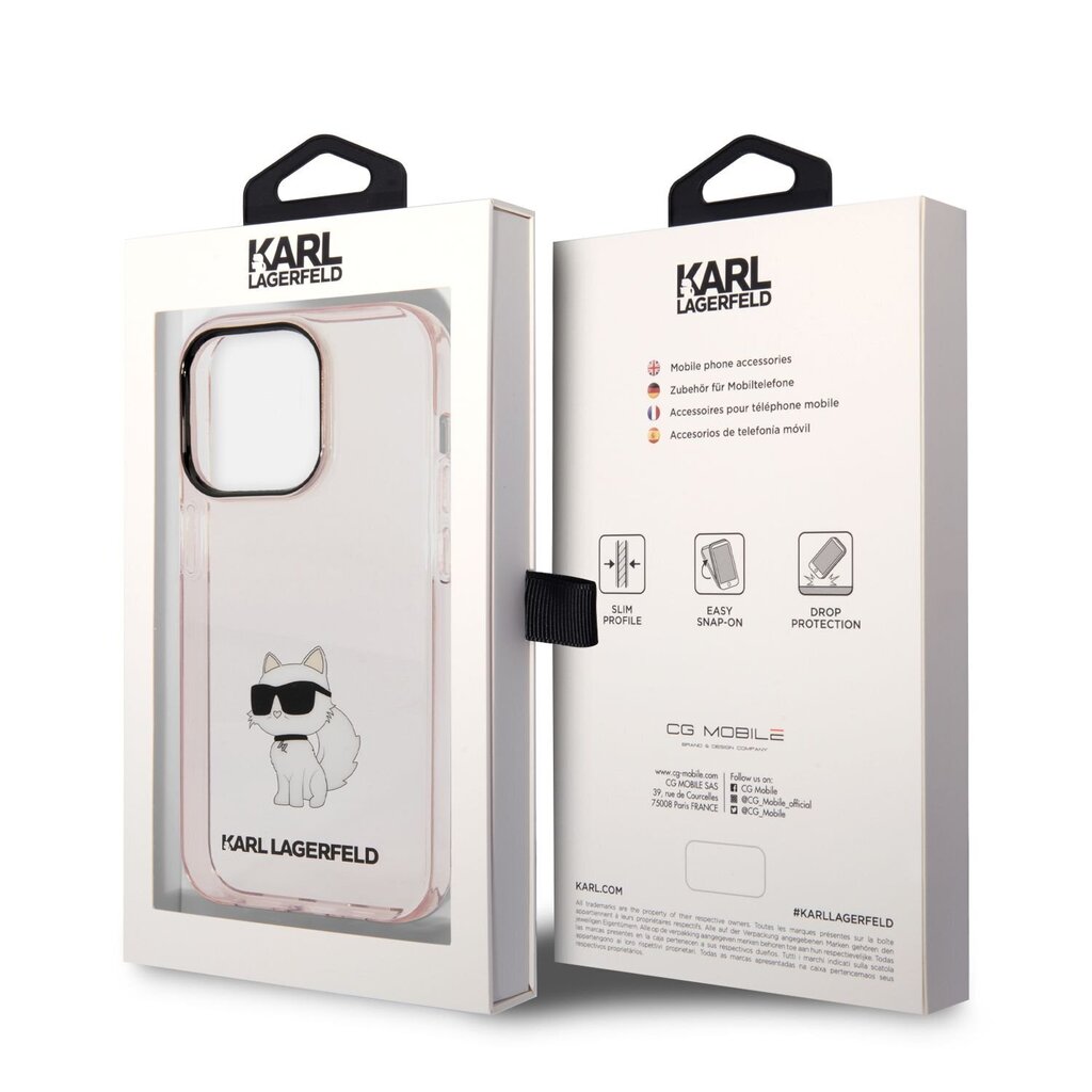 Karl Lagerfeld IML Choupette NFT Case for iPhone 14 Pro Pink hind ja info | Telefoni kaaned, ümbrised | kaup24.ee