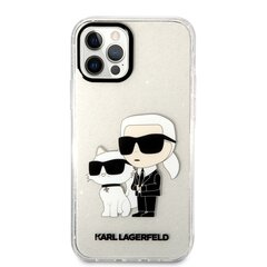 Karl Lagerfeld IML Glitter Karl and Choupette NFT Case for iPhone 12|12 Pro Transparent hind ja info | Telefoni kaaned, ümbrised | kaup24.ee
