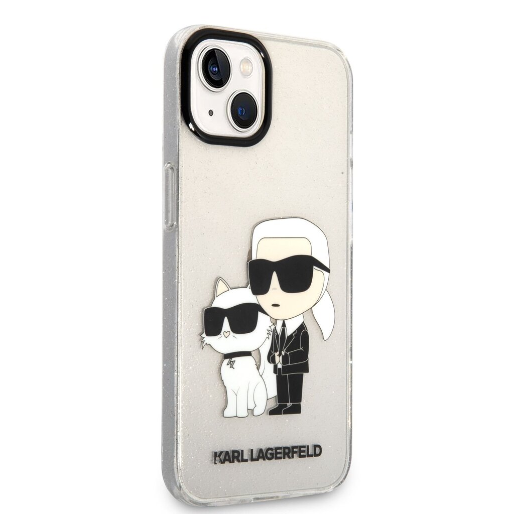 Karl Lagerfeld IML Glitter Karl and Choupette NFT Case for iPhone 13 Transparent hind ja info | Telefoni kaaned, ümbrised | kaup24.ee