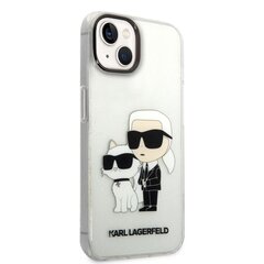 Karl Lagerfeld IML Glitter Karl and Choupette NFT Case for iPhone 14 Transparent hind ja info | Telefoni kaaned, ümbrised | kaup24.ee