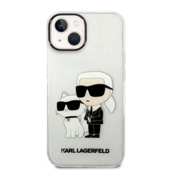 Karl Lagerfeld IML Glitter Karl and Choupette NFT Case for iPhone 14 Transparent hind ja info | Telefoni kaaned, ümbrised | kaup24.ee