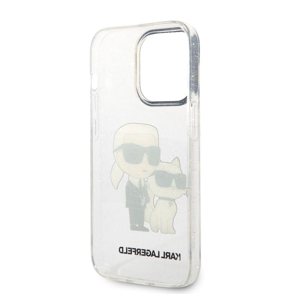 Karl Lagerfeld IML Glitter Karl and Choupette NFT Case for iPhone 14 Pro Max Transparent цена и информация | Telefoni kaaned, ümbrised | kaup24.ee