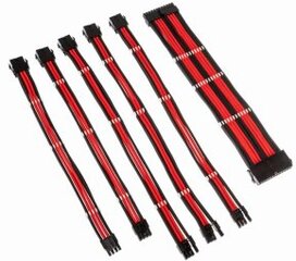 PSU Kabeļu Pagarinātāji Kolink Core 6 Cables Black | Red hind ja info | Kaablid ja juhtmed | kaup24.ee