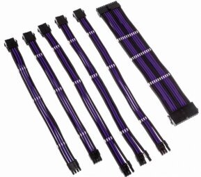 PSU Kabeļu Pagarinātāji Kolink Core 6 Cables Black | Titan Purple цена и информация | Kaablid ja juhtmed | kaup24.ee
