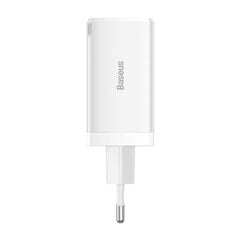 Baseus GaN5 Pro wall charger 2xUSB-C + USB, 65W (white) hind ja info | Mobiiltelefonide laadijad | kaup24.ee