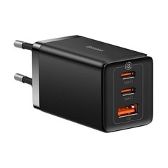 Baseus GaN5 Pro wall charger 2xUSB-C + USB, 65W (black) hind ja info | Mobiiltelefonide laadijad | kaup24.ee