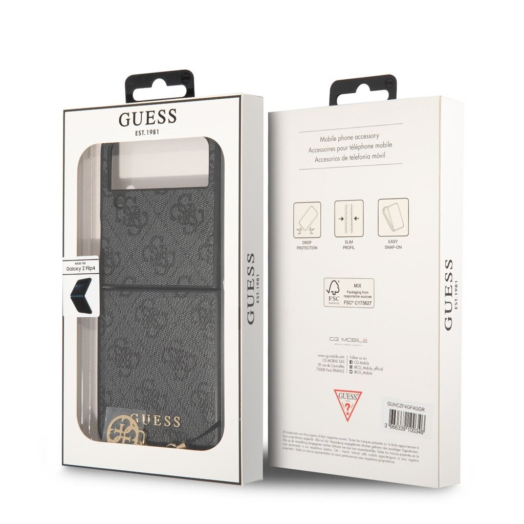 Guess 4G Charms Case for Samsung Galaxy Z Flip 4 Grey hind ja info | Telefoni kaaned, ümbrised | kaup24.ee