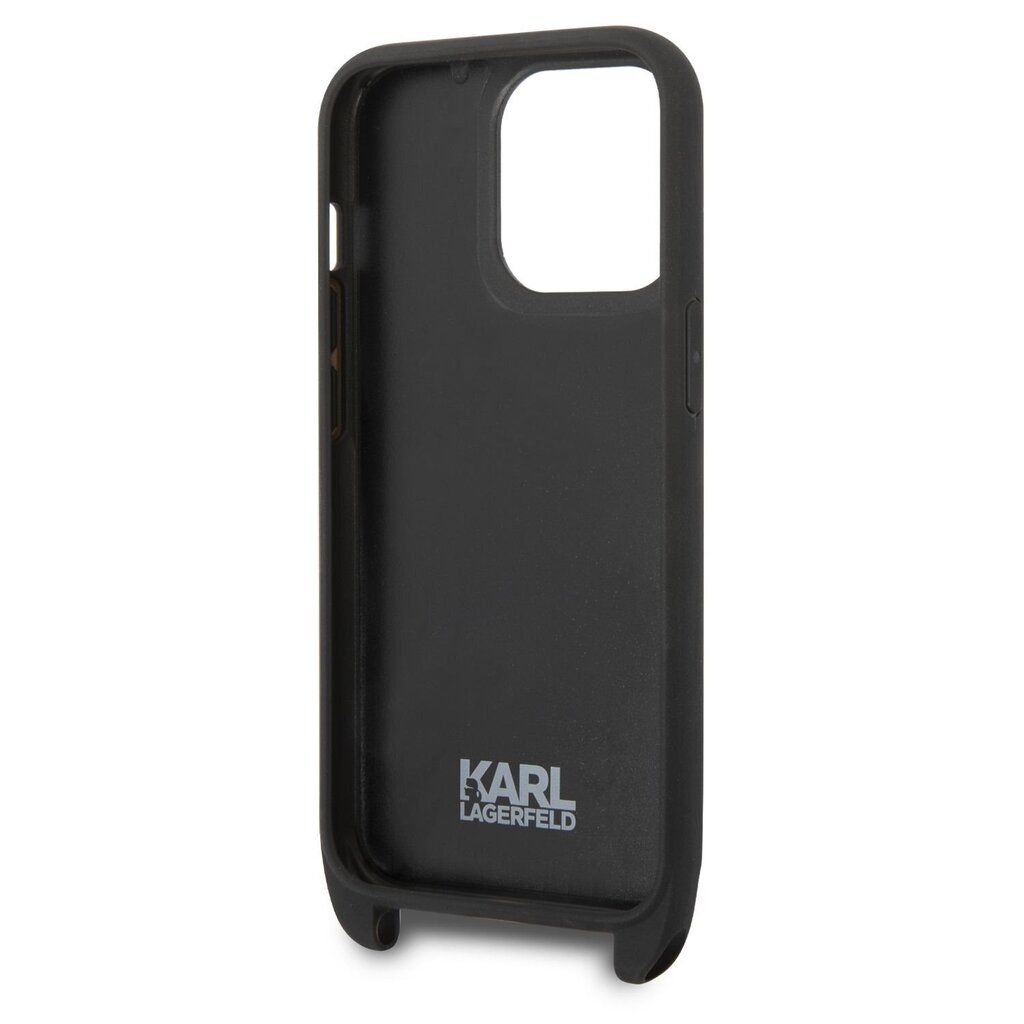 Karl Lagerfeld Monogram Crossbody Case for iPhone 14 Pro Black цена и информация | Telefoni kaaned, ümbrised | kaup24.ee