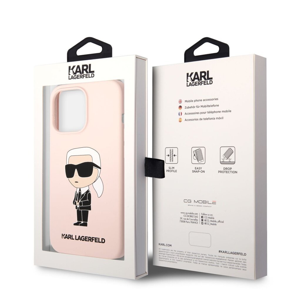 Karl Lagerfeld Liquid Silicone Ikonik NFT Case for iPhone 13 Pro Max Pink hind ja info | Telefoni kaaned, ümbrised | kaup24.ee