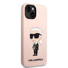 Karl Lagerfeld Liquid Silicone Ikonik NFT Case for iPhone 14 Pink hind ja info | Telefoni kaaned, ümbrised | kaup24.ee