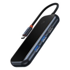 Hub 5in1 Baseus AcmeJoy series USB-C to 2xUSB 3.0 + USB 2.0 + USB-C PD + HDMI (dark grey) цена и информация | Адаптеры и USB-hub | kaup24.ee