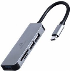 Gembird USB Type-C 3-port Card Reader цена и информация | Адаптер Aten Video Splitter 2 port 450MHz | kaup24.ee