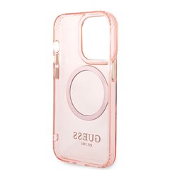 Guess Translucent MagSafe Compatible Case for iPhone 14 Pro Pink цена и информация | Чехлы для телефонов | kaup24.ee