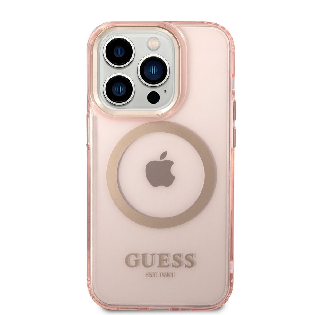 Guess Translucent MagSafe Compatible Case for iPhone 14 Pro Max Pink hind ja info | Telefoni kaaned, ümbrised | kaup24.ee