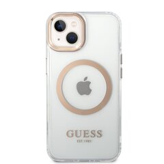 Guess Transparent MagSafe Compatible Case for iPhone 14 Gold hind ja info | Telefoni kaaned, ümbrised | kaup24.ee