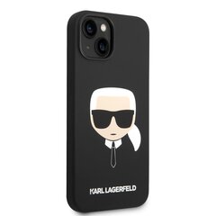 Karl Lagerfeld MagSafe Compatible Case Liquid Silicone Karl Head for iPhone 14 Black цена и информация | Чехлы для телефонов | kaup24.ee