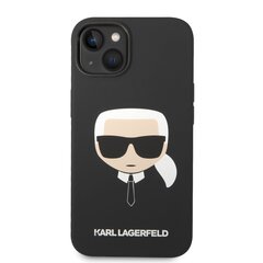 Karl Lagerfeld MagSafe Compatible Case Liquid Silicone Karl Head for iPhone 14 Black hind ja info | Telefoni kaaned, ümbrised | kaup24.ee